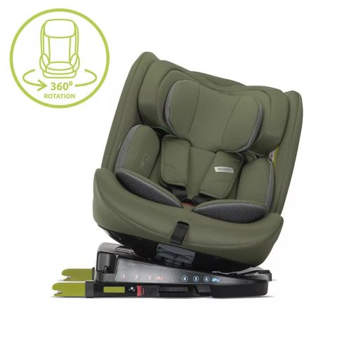 Lorelli Rodeo 360° I-Size forgatható autósülés (0-36 kg / 40–150cm) – Green&Gray, ISOFIX gyerekülés