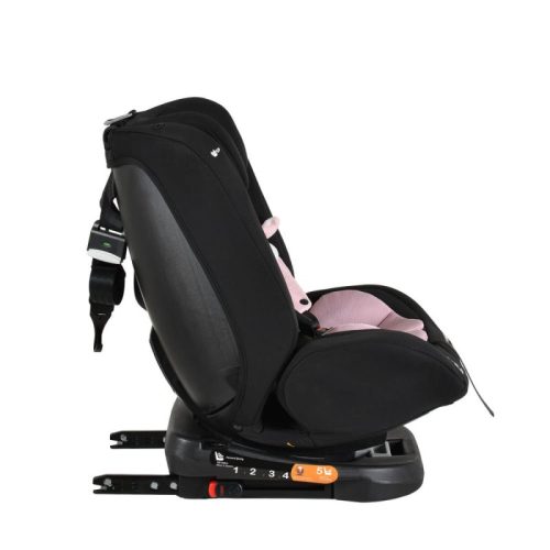 Moni i-MAXX forgatható autósülés ISOFIX rendszerrel (40–150 cm) – pink, 2 plüss játékkal és kényelmi párnával
